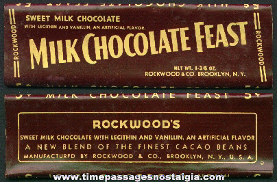 Old & Rare Rockwood Milk Chocolate Feast 5c Candy Bar Wrapper