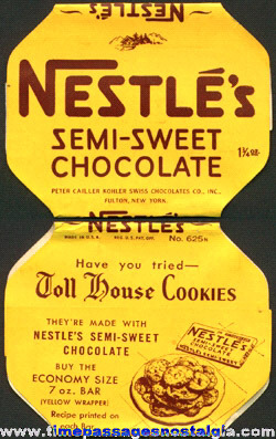 Old & Rare Nestle’s Semi-Sweet Chocolate Candy Wrapper