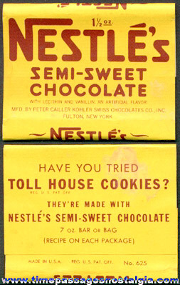 Old & Rare Nestle’s Semi-Sweet Chocolate Candy Wrapper