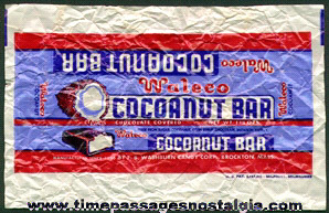 Old Waleco Chocolate Covered Cocoanut Candy Bar Wrapper