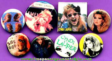 (8) Cyndi Lauper Pin Back Buttons