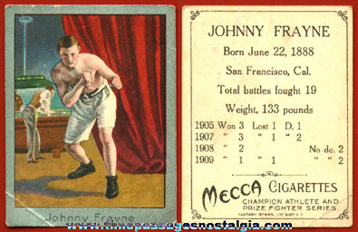 1900’s Johnny Frayne Mecca Cigarettes Premium Boxing Trading Card