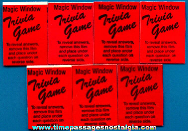 (7) Cracker Jack Butter Toffee Magic Window Trivia Game Prizes / Premiums