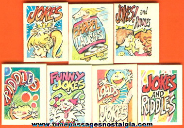 (7) Cracker Jack Joke And Riddle Book Prizes / Premiums