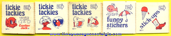 (5) Cracker Jack Sticker Book Prizes / Premiums