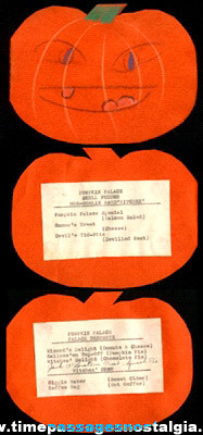 1939 Halloween Party Jack-O-Lantern Menu