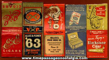 (5) Old Cigar Advertising Match Book Covers
