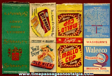 (4) Different Old Candy Advertising Match Pack Covers