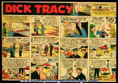 (9) Different 1959 Dick Tracy 1/2 Page Color Newspaper Comic Strips