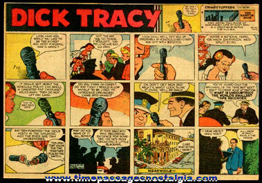 (7) Different 1960 Dick Tracy 1/2 Page Color Newspaper Comic Strips