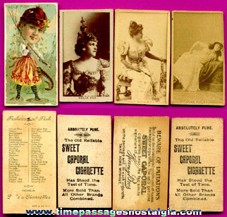 (4) Old Cigarette Premium Cards With Ladies