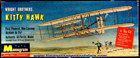 Old Monogram Wright Brothers Kitty Hawk Airplane Model Kit