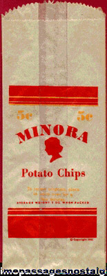 1931 Unused Minora Potato Chip Bag