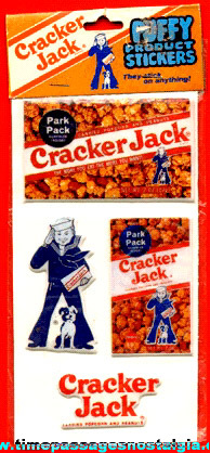 1982 Unopened Pack Of Cracker Jack Puffy Product Stickers