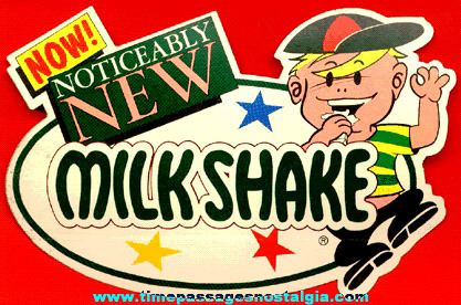 Old Unused Diecut Milkshake Candy Bar Advertising Sticker Decal