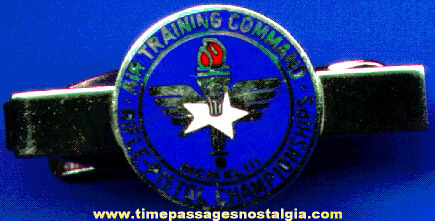 Old Enameled Air Training Command Rifle - Pistol Championship Tie Bar