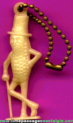 Old Planter’s Peanuts / Mr. Peanut Advertising Glow In The Dark Figural Key Chain