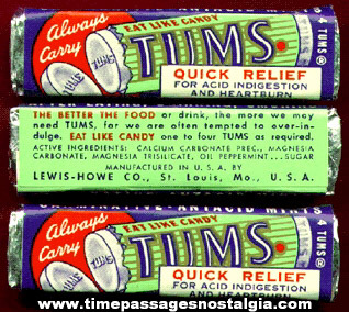 (3) Old Unopened Packages Of Tums Mint Medicine Candies