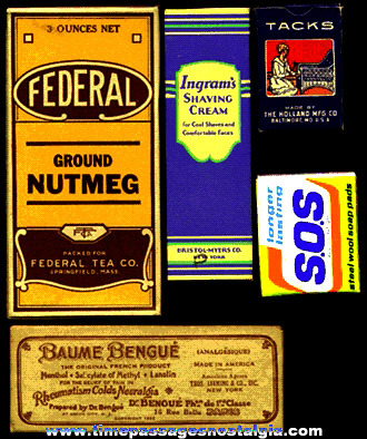 (5) Small Old Advertising Boxes