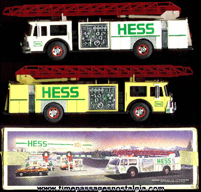 1989 Battery Operated HESS Advertising Toy Fire Truck With The Box