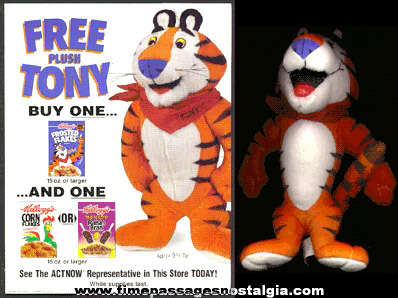 Kellogg’s Cereal Tony The Tiger In Store Advertising Doll Premium And Advertising Sign