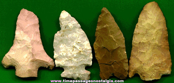 (4) Native American Indian Arrow Or Spear Heads