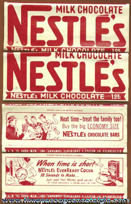 (2) Old Nestle’s Milk Chocolate Candy Bar Wrappers