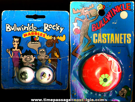 (2) Old Unopened Rocky & Bullwinkle Toys