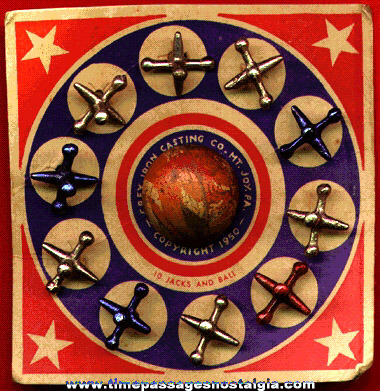 1950 Ball & Jacks Set On The Original Card