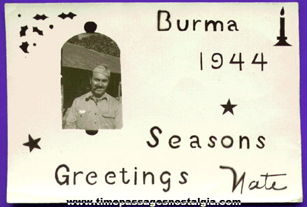 1944 World War II Serviceman Christmas Photograph From Burma