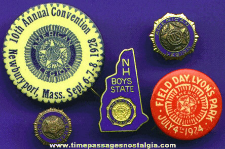 (5) Different Old American Legion Pins