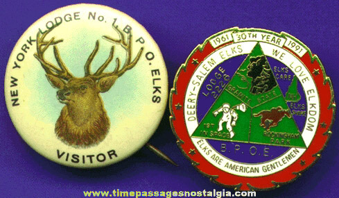 (2) Different Elks Fraternal Pins