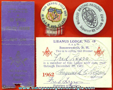 (4) Small Old Masonic Items