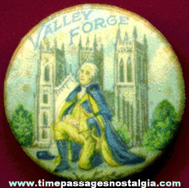 Old George Washington At Valley Forge Celluloid Pin Back Button