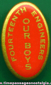 World War I (?) Oval Celluloid Pin Back Button