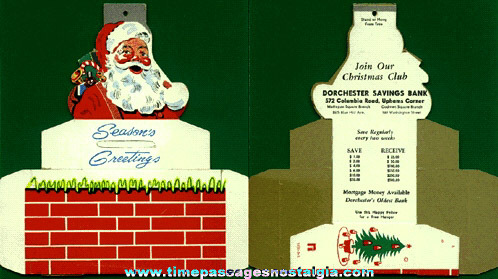 Old Unassembled Diecut Christmas Savings Bank Ornament