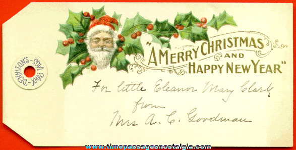 Old Embossed Dennison Christmas & New Years Gift Tag