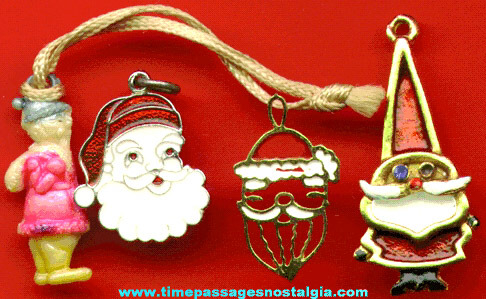 (4) Different Old Santa Claus Charms