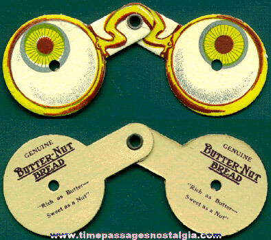 Old Pair Of Butter-Nut Bread Advertising Premium Disguise Eye Glasses