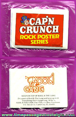 Unopened ©1984 KOOL & The Gang Cap’n Crunch Rock Poster Cereal Premium / Prize