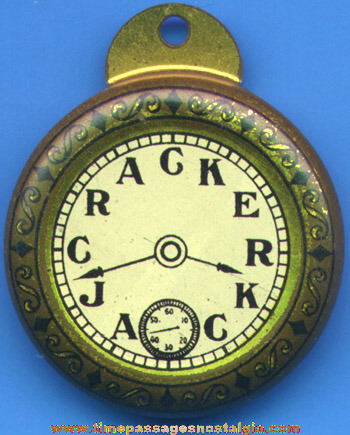 Nice Old Tin Cracker Jack Advertising Pocket Watch Prize