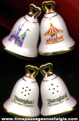 Walt Disney Productions Disneyland Souvenir Salt & Pepper Shaker Set