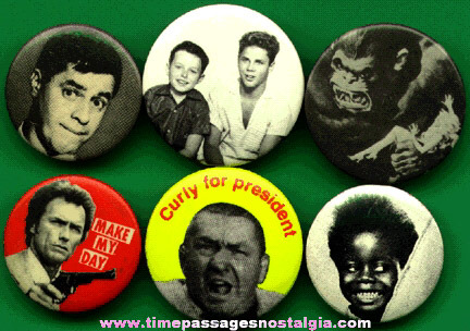 (6) Different Television / Movie / Show Pin Back Buttons