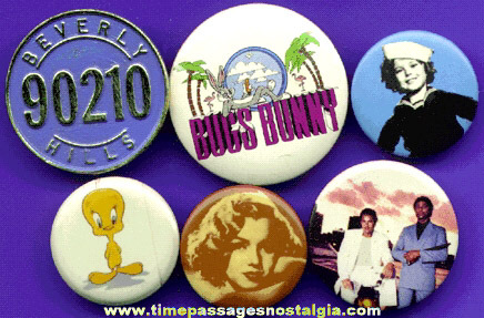 (6) Different Television / Movie / Show Pin Back Buttons