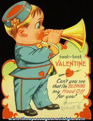 1939 Mechanical Musician Valentine Card