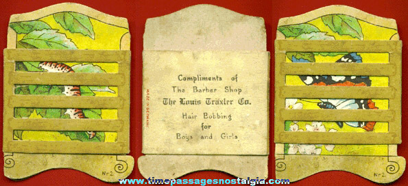 RARE Old Barber Shop Advertising Premium Moving Picture