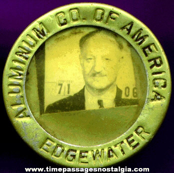 Old Aluminum Company Of America Edgewater Employee Photo Badge