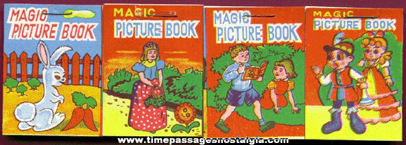 (4) Different Small Novelty Magic Picture Books