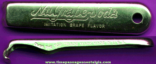 Old NUGRAPE SODA Advertising Premium Bottle Opener