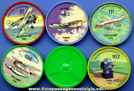 (5) Different Old JELL-O / HOSTESS Premium Airplane Coins